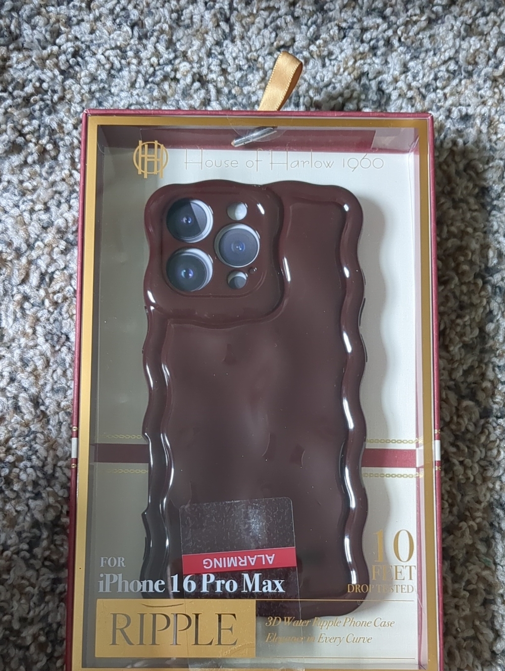 House of Harlow Ripple 3D Water Wave iPhone 16 Pro Max Case - Brown